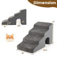 4-Tier High Density Foam Dog Ramps Extra Wide Pet Stairs with Non-slip Bottom-Gray Online now