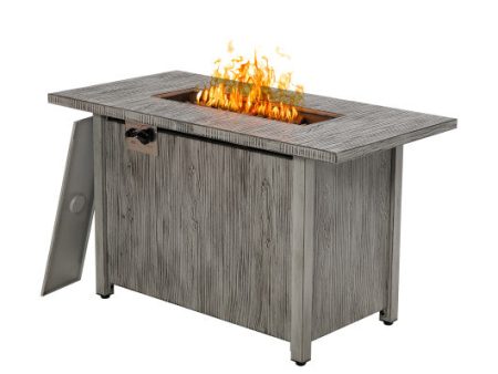 43 Inch 50 000 BTU Propane Fire Pit Table with Removable Lid-Gray Online