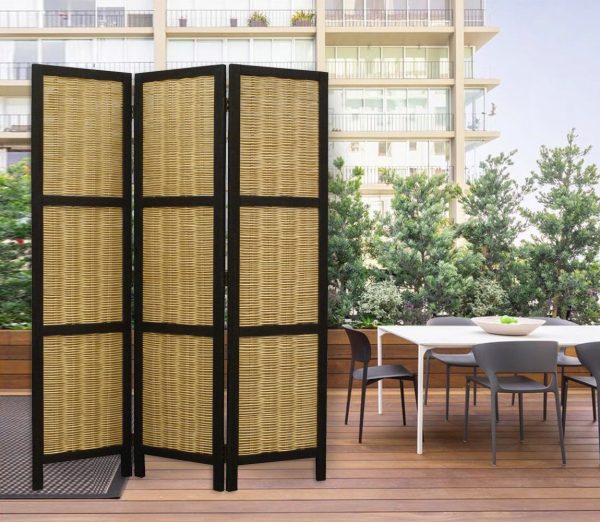 67  Brown Folding Three Panel Screen Room Divider Cheap