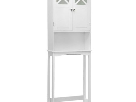 2-Door Over The Toilet Bathroom Storage Cabinet with Adjustable Shelf Online Sale