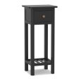 2 Tier Slim Nightstand Bedside Table with Drawer Shelf-Black For Cheap