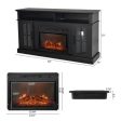 Fireplace TV Stand for TVs Up to 65 Inch with Side Cabinets and Remote Control-Black Online Sale