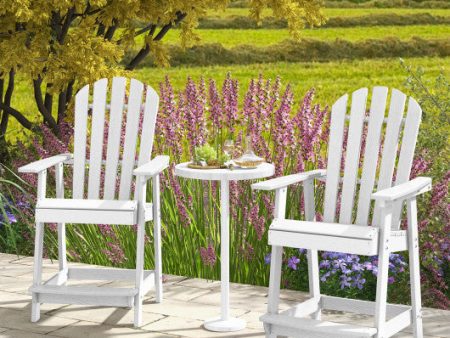 HDPE Patio Chair with Armrest and Footrest for Indoor Outdoor-White Hot on Sale