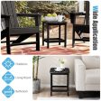 18 Inch Weather Resistant Side Table for Garden Yard Patio-Black on Sale