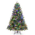 5 6 7 Feet Pre-lit Artificial Christmas Tree with Branch Tips and LED Lights-6 ft Online Sale