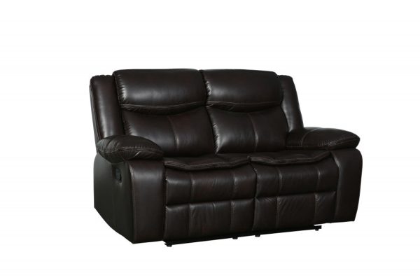 64  Brown Faux Leather Manual Reclining Love Seat Online