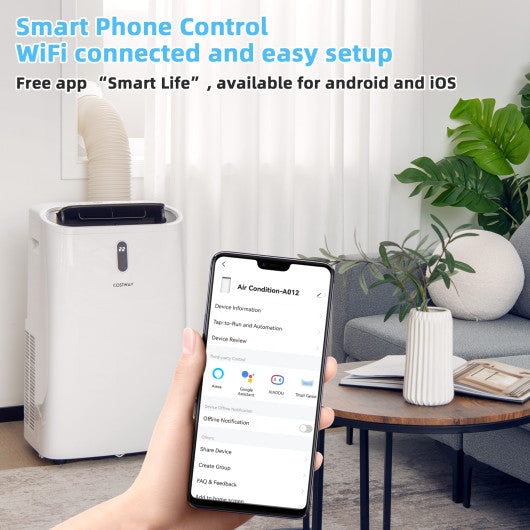 14000 BTU Portable Air Conditioner with APP and WiFi Control-White Cheap