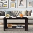 Rectangular Cocktail Coffee Table with Storage Shelf Online Hot Sale