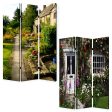 48  X 72  Multi Color Wood Canvas English Garden  Screen For Discount