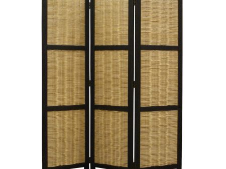 67  Brown Folding Three Panel Screen Room Divider Cheap