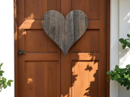 12  Weathered Gray Reclaimed Wood Heart Wall Decor For Cheap