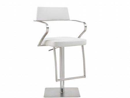 21   White And Silver Stainless Steel Bar Chair Online Sale