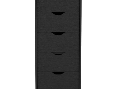 18  Black Charcoal Manufactured Wood Five Drawer Tall and Narrow Dresser Hot on Sale