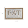 14  X 21  Gray and Brown Eat Wood and Metal Wall Decor Supply