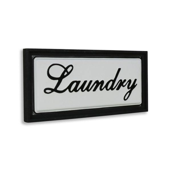 11  X 24  Black and White Handcrafted Laundry Metal Wall Decor Online Sale