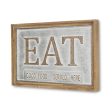 14  X 21  Gray and Brown Eat Wood and Metal Wall Decor Supply