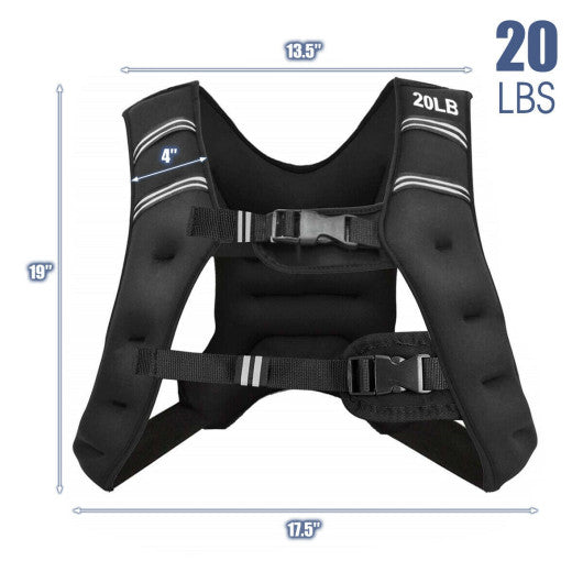 Training Weight Vest Workout Equipment with Adjustable Buckles and Mesh Bag-20 lbs Online Hot Sale