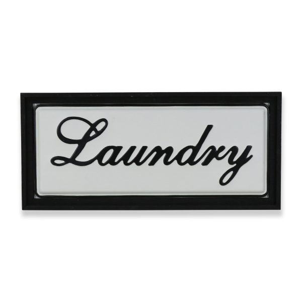 11  X 24  Black and White Handcrafted Laundry Metal Wall Decor Online Sale