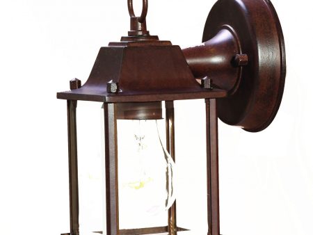 Dark Brown Hanging Glass Lantern Wall Light For Discount