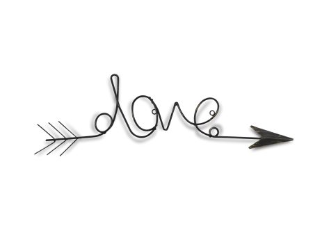 8  X 25  Dark Gray Handcrafted Love Arrow Metal Wall Decor Supply