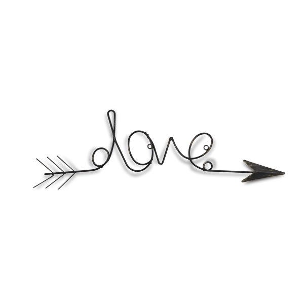 8  X 25  Dark Gray Handcrafted Love Arrow Metal Wall Decor Supply