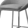 Set of Two 24   Gray And Silver Metal Low Back Bar Chairs Discount