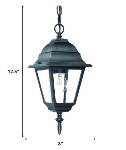 Matte Black Beveled Glass Outdoor Hanging Light For Discount