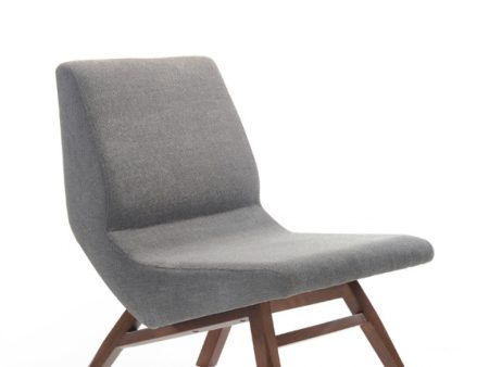 22  Grey And Walnut Solid Color Lounge Chair With Ottoman For Discount