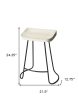 21  Off White and Black Manufactured Wood and Iron Backless Counter Height Bar Chair For Cheap