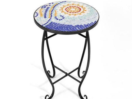 Outdoor Indoor Steel Accent Plant Stand Cobalt Table-Navy Online now