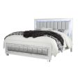 Solid Wood King White Upholstered Faux Leatherno Bed Online Sale