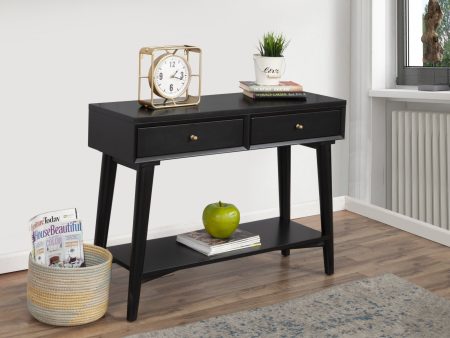 42  Black Floor Shelf Console Table With Shelves And Drawers Supply