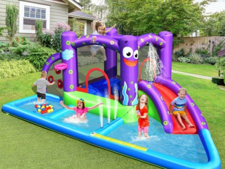 Inflatable Water Slide Park with Splash Pool and 750W Blower For Cheap