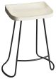 21  Off White and Black Manufactured Wood and Iron Backless Counter Height Bar Chair For Cheap