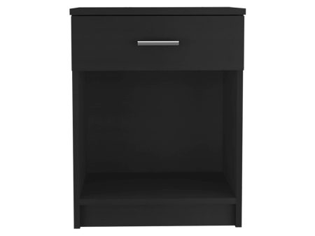 22  Black One Drawer Faux Wood Nightstand Cheap