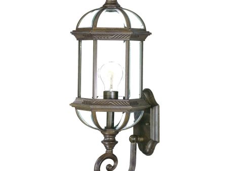 Antique Brown Cylindrical Lantern Wall Light Online now