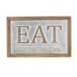 14  X 21  Gray and Brown Eat Wood and Metal Wall Decor Supply