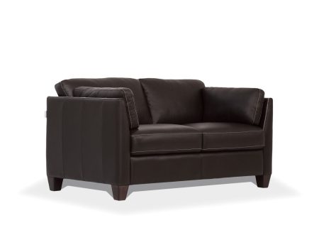 59  Chocolate And Brown Leather Loveseat Supply