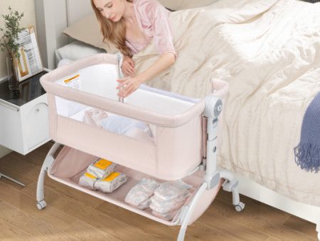 3-in-1 Baby Bassinet with Double-Lock Design and Adjustable Heights-Beige Cheap