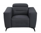 41  Dark Gray Italian Leather Power Recliner Chair Hot on Sale