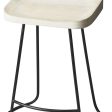 21  Off White and Black Manufactured Wood and Iron Backless Counter Height Bar Chair For Cheap