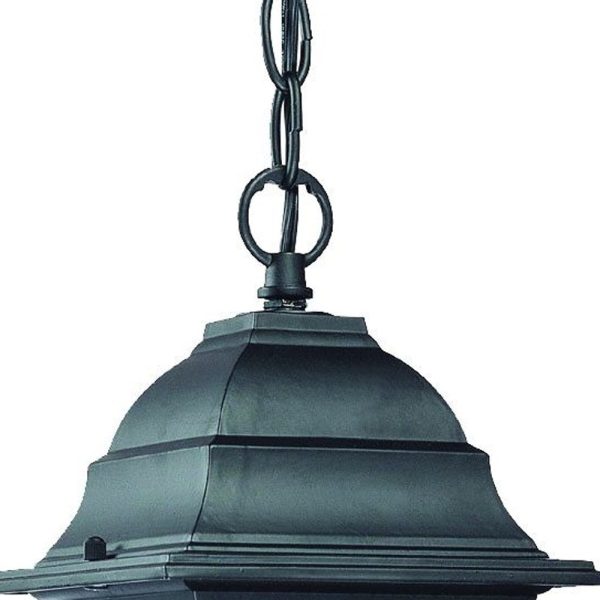 Matte Black Beveled Glass Outdoor Hanging Light For Discount