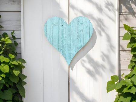 12  Turquoise Reclaimed Wood Heart Wall Decor Discount