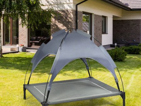 Portable Elevated Outdoor Pet Bed with Removable Canopy Shade-36 Inch Fashion