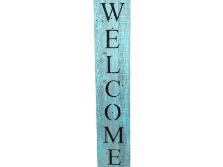 5  Rustic Light Aqua Blue Front Porch Welcome Sign on Sale