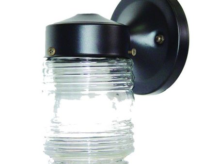 Black Standard Jelly Jar One Light Outdoor Wall Light Fashion