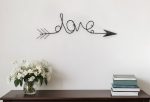 8  X 25  Dark Gray Handcrafted Love Arrow Metal Wall Decor Supply