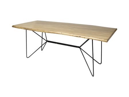 80  Brown And Black Solid Wood And Metal Dining Table Online now