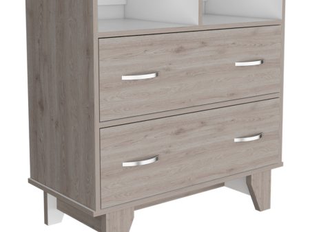 32  Light Grey Manufactured Wood Two Drawer Dresser Online Hot Sale