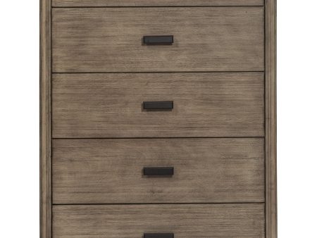 32  Gray Solid Wood Five Drawer Chest Hot on Sale